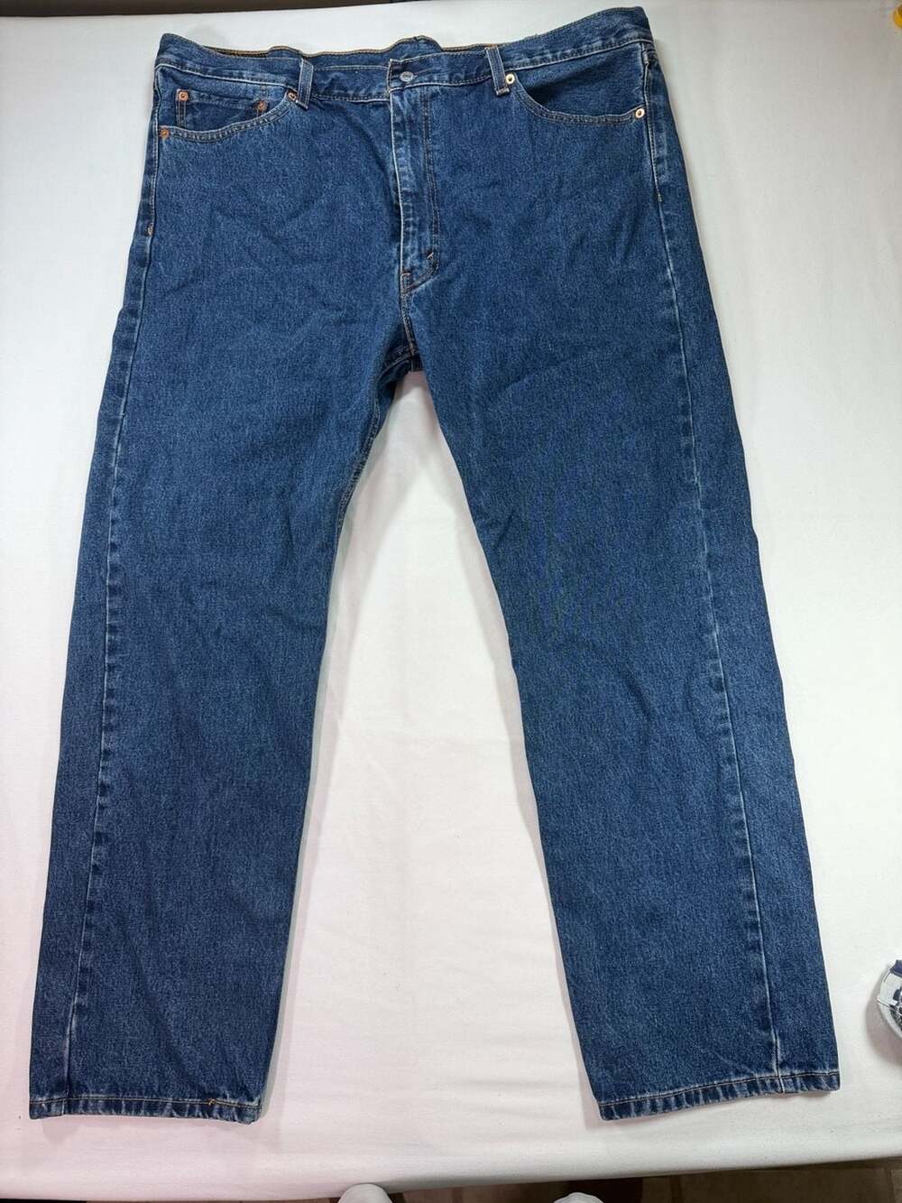 Levi's 505 Regular Fit Straight Leg Blue‎ Denim Jeans Mens W44 L32